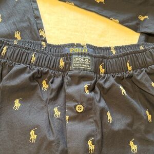 Polo by Ralph Lauren Navy Pajama Bottoms with white Pony Accents